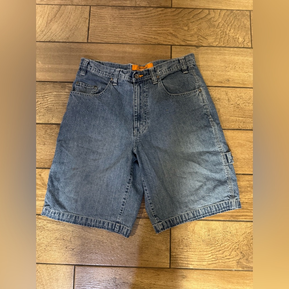 Vintage 90s/Y2K Urban Pipeline Men's Blue Denim Carpenter Shorts